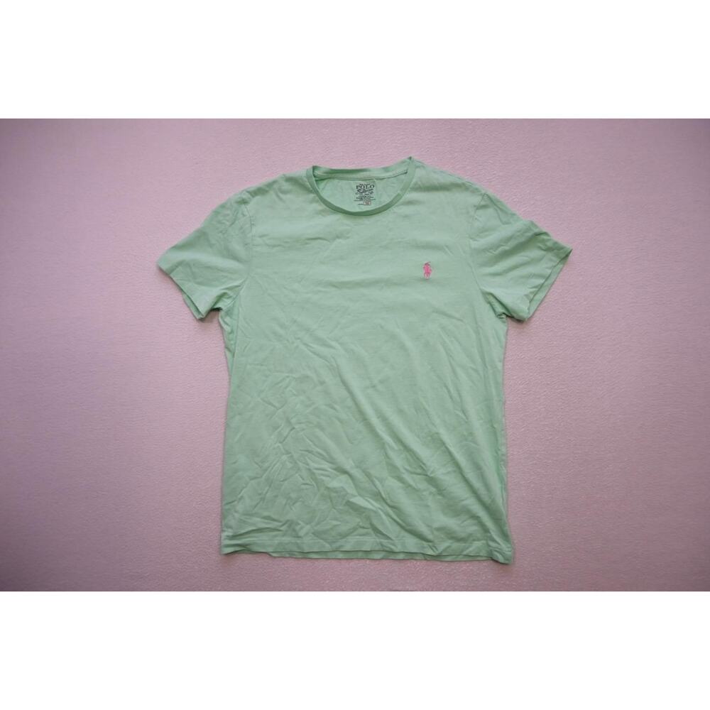 Polo Ralph Lauren Tee Shirt Aqua Short Sleeve Custom Fit Mens Size Medium